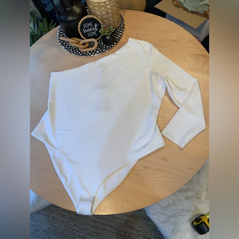 NWT Future Collective White One-Shoulder Bodysuit 2X
